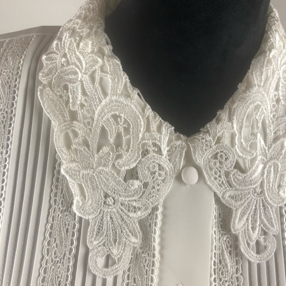 Laura Scott Vintage White Peter Pan Collar Blouse - Picture 5 of 13